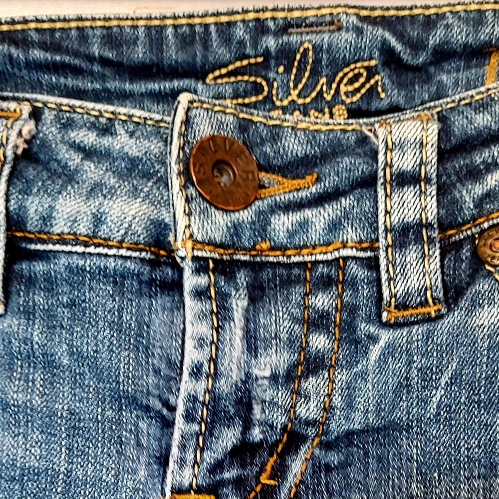 SILVER CAPRI DENIM JEANS - Picture 7 of 11